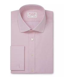 Pale Pink Tailored Fit Double Cuff Poplin Formal Shirt