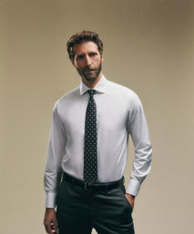 White Classic Fit Royal Oxford Formal Shirt