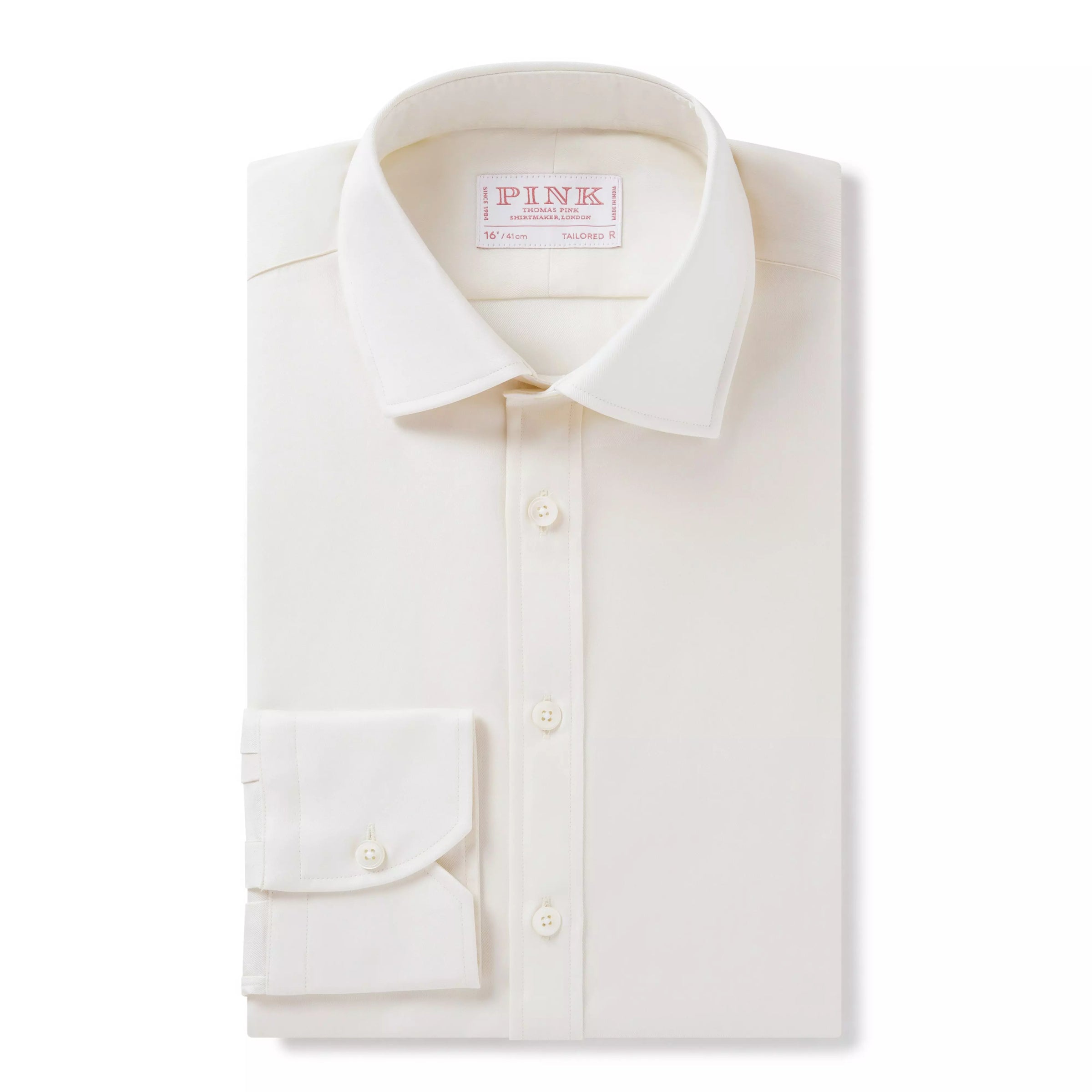 Pale Yellow Tailored Fit Twill Formal Shirt