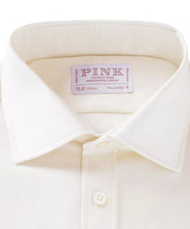 Pale Yellow Tailored Fit Twill Formal Shirt
