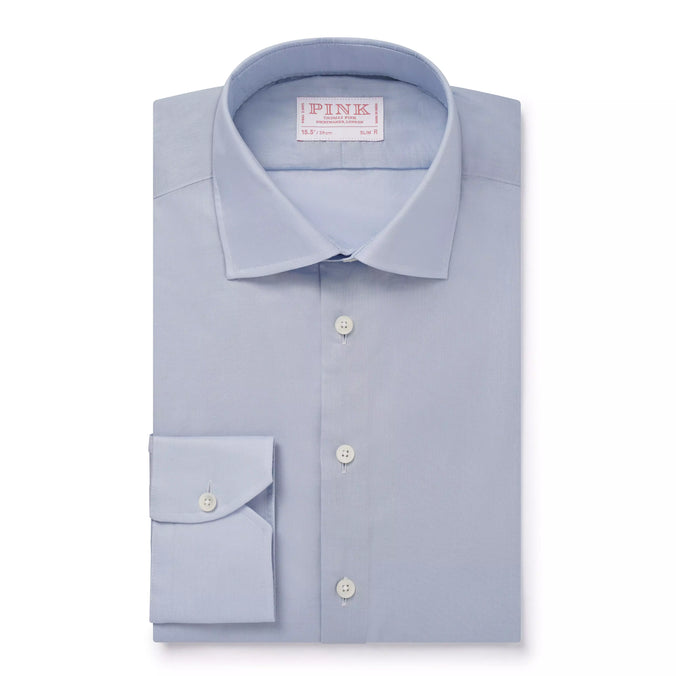Pale Blue Slim Fit Lightweight Cotton Formal Shirt