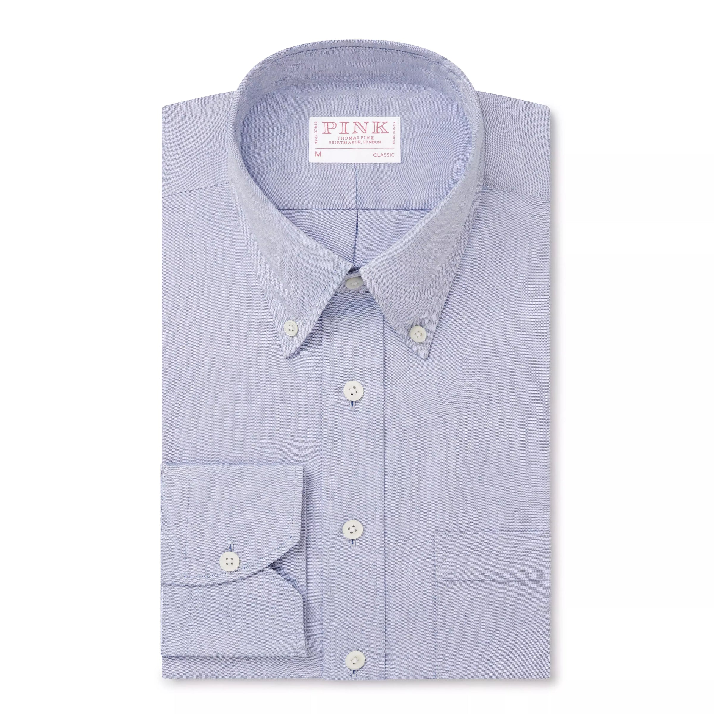 Pale Blue Classic Fit Smart Casual Button Down Fine Oxford Shirt