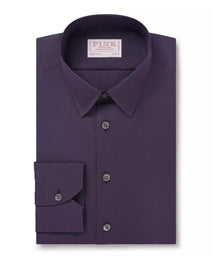 Plum Slim Fit Solid Cotton Poplin Formal Shirt