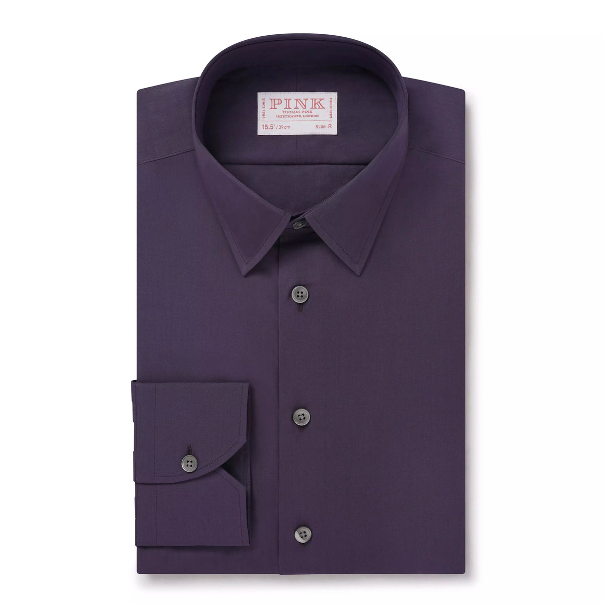 Plum Slim Fit Solid Cotton Poplin Formal Shirt