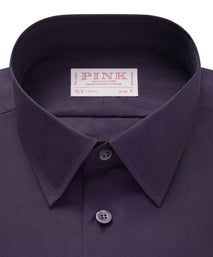 Plum Slim Fit Solid Cotton Poplin Formal Shirt