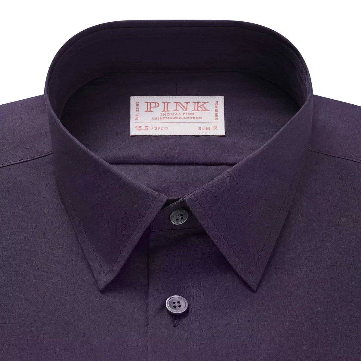 Plum Slim Fit Solid Cotton Poplin Formal Shirt